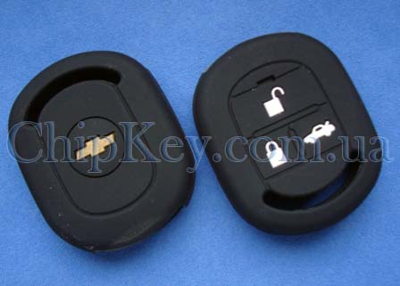 Чехол Chevrolet, Daewoo силиконовый 3 кнопки, черный