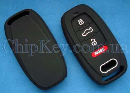 Чехол Audi силиконовый 4 кнопки, черный