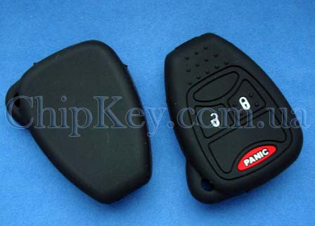 Чехол Chrysler Jeep Dodge силиконовый 3 кнопки, черный