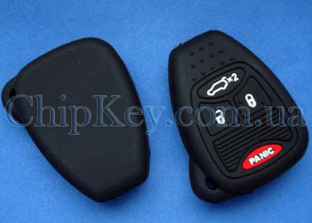 Чехол Chrysler Jeep Dodge силиконовый 4 кнопки, черный