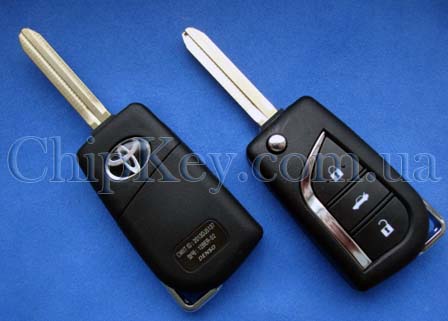 Ключ Toyota выкидной (корпус) 3 кнопки, лезвие toy43