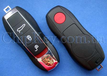 Ключ Porsche Smartkey (корпус) 3 кнопки 1 кнопка (Panic)