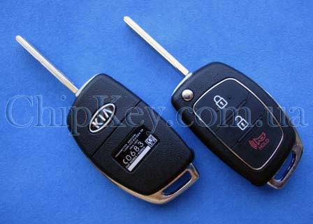 Ключ Kia выкидной (корпус) 3 кнопки, лезвие toy48