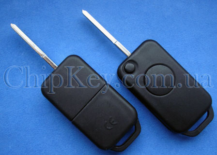 Ключ Мерседес выкидной (корпус) 1 кнопка, лезвие hu64p