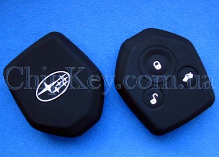 Чехол Subaru силиконовый 3 кнопки, черный