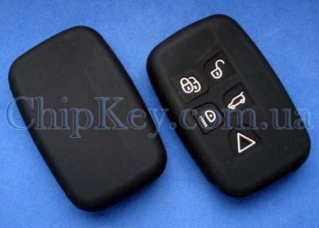 Чехол Land/Range Rover smart key силиконовый 5 кнопок, черный