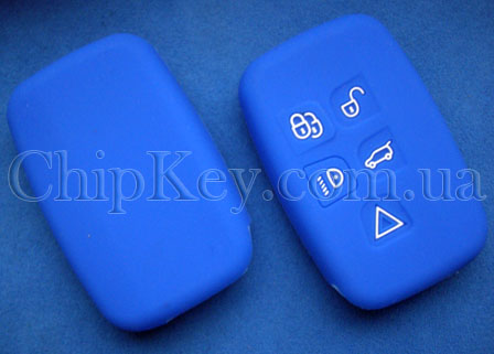 Чехол Range Rover силиконовый 5 кнопок, синий