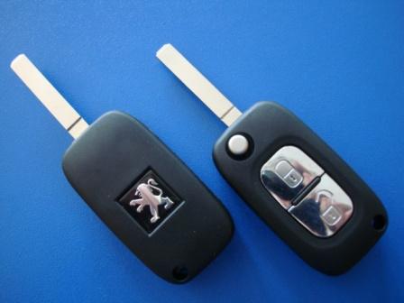PEUGEOT 107, 207, 307, 308, 408, 2008 выкидной ключ (корпус) 2 - кнопки, лезвие VA2, с креплением для батарейки