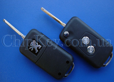 Ключ выкидной Peugeot (корпус) 2 кнопки