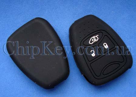 Чехол Chrysler Jeep Dodge силиконовый 3 кнопки, черный