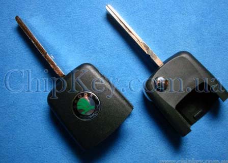 Ключ Skoda выкидной (корпус) нижняя часть, под квадратные кнопки