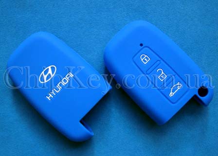 Cиликоновый чехол Hyundai SmartKey 3 кнопки, синий