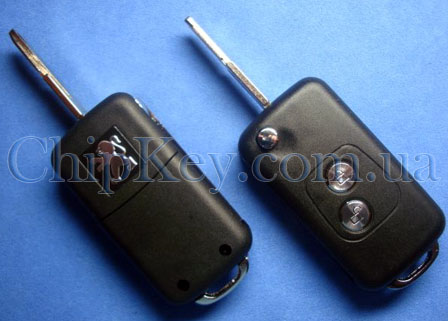 Ключ Peugeot 206 выкидной (корпус) 2 кнопки, лезвие NE73