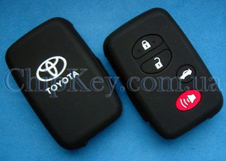 Чехол Toyota Smart Key силиконовый 4 кнопки, черный
