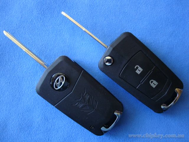 Ключ Hyundai Elantra выкидной (корпус) 2 кнопки