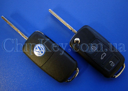 Выкидной ключ Volkswagen Touareg, Phaeton 2003-2009  3D0 959 753 AD, 3 кнопки, id46(pcf7946), 433,92 Mhz