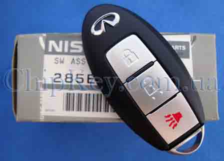 Ключ Infiniti Smart KeyLess 3 кнопки, id46(pcf7952), Continental 5WK49674 433,92Mhz, Original