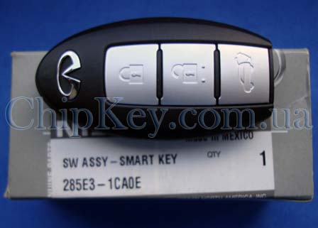 Ключ Infiniti Smart KeyLess 3 кнопки, id46(pcf7952), Continental 5WK49609 433,92Mhz, 285E3-1CA0E Original