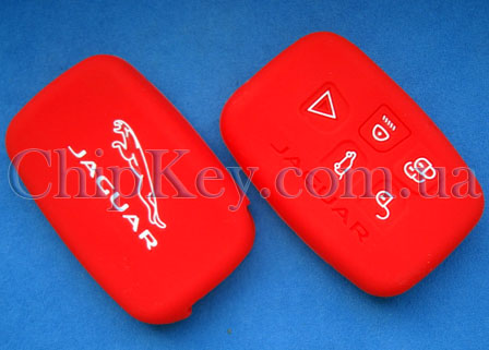 Чехол Jaguar smart key силиконовый 5 кнопок, красный