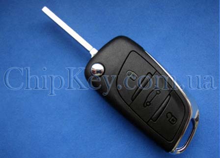 CITROEN  C5 выкидной ключ 3 - кнопки, с чипом ID46(PCF7941), 433Mhz, лезвие VA2, Original