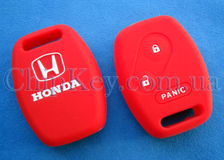 Чехол Honda силиконовый для ключа 3 кнопки, красный