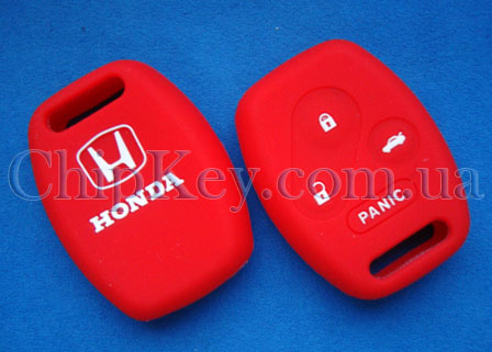Чехол Honda силиконовый для ключа 4 кнопки, красный