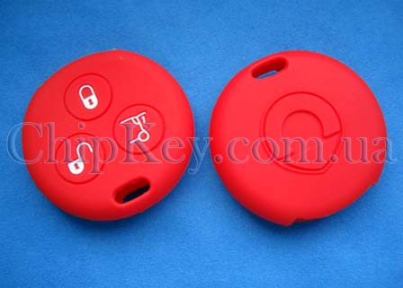 Чехол Smart Mercedes силиконовый 3 кнопки, красный