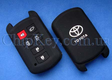 Чехол Toyota Smart Key силиконовый 6 кнопок, черный