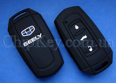 Чехол GEELY Emgrand, Dorsett силиконовый смарт ключ 3 кнопки, черный