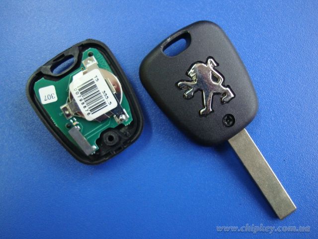 PEUGEOT 107 207 307 407 106 206 306 406  ключ 2 - кнопки, ID46(PCF7961), 433 Mhz, лезвие HU83T