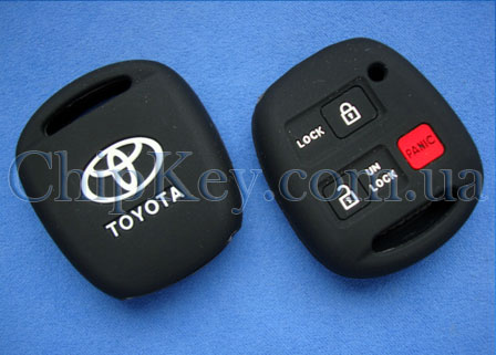Чехол Toyota силиконовый 3 кнопки, черный