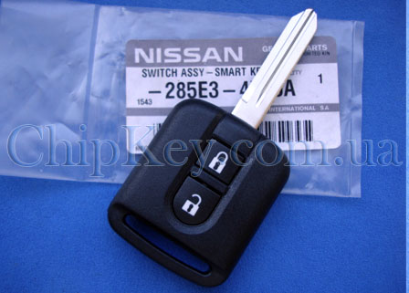 Ключ Almera, Micra, Notе, Tiida, Qashqai, X-Trail ключ 2 кнопки, с чипом ID60, 433MHz 5WK4876/818