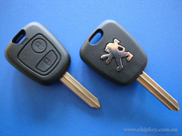 PEUGEOT 107 207 307 407 106 206 306 406 ключ 2 - кнопки, ID46(PCF7961), 433 Mhz, лезвие SIX9