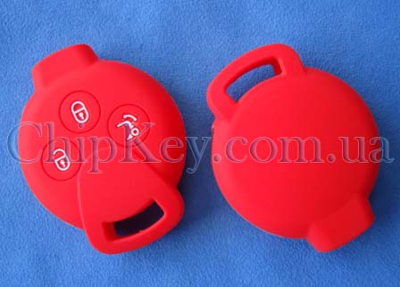 Чехол Smart Mercedes силиконовый 3 кнопки, красный