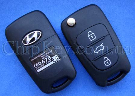 Ключ Hyundai выкидной (корпус) 3 кнопки, лезвие toy48