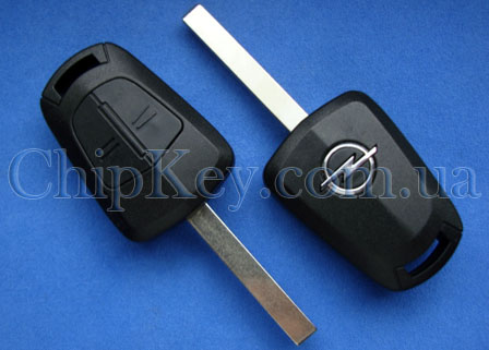 Ключ Opel (корпус) 2 кнопки, лезвие hu100