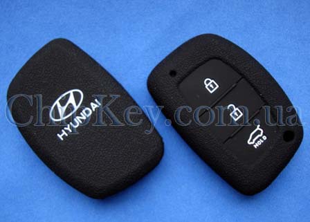 Силиконовый чехол Hyundai Smart Key 3 кнопки, черный