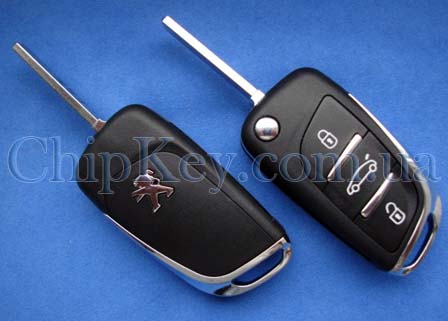 Ключ Peugeot 3 кнопки,  id46 (PCF7961), 434 Mhz ASK,  лезвие VA2