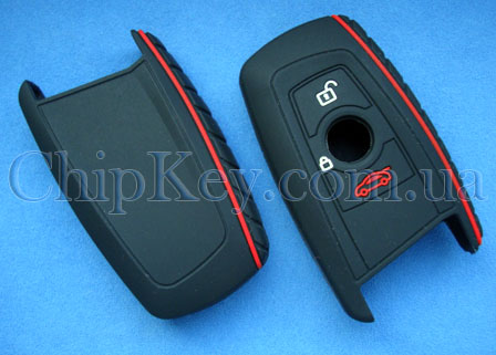 Чехол BMW F Series для smart key силиконовый 3 кнопки, черный
