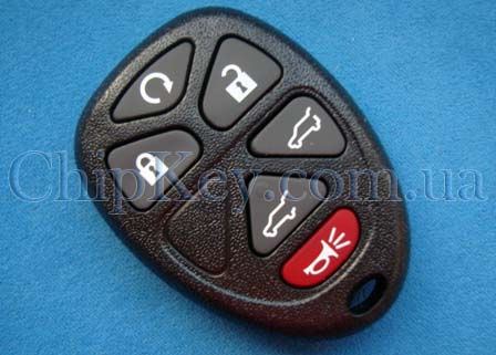 Cadillac Buick Lincoln Chevrolet пульт 6 кнопок, 315 Mhz, FCC ID:KOBGT04A GM/L: 22733524