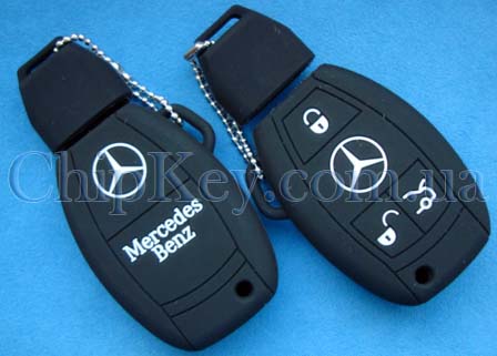 Чехол Mercedes smart key силиконовый 3 кнопки, черный