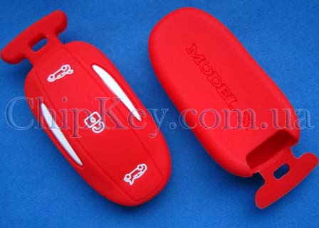 Чехол Tesla силиконовый 3 кнопки, красный