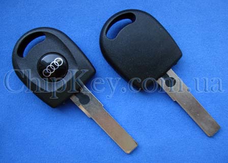 Ключ Audi (корпус) под чип с подсветкой, лезвие HU66