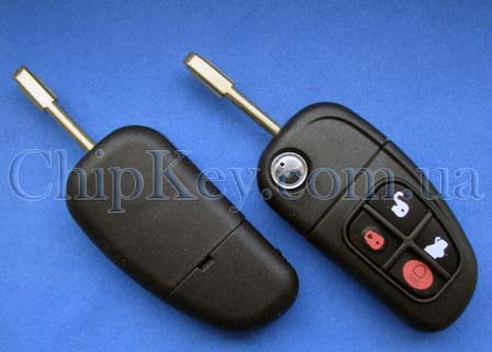 Ключ Jaguar XJ, XJR, X-Type S-Type выкидной (корпус) 4 кнопки