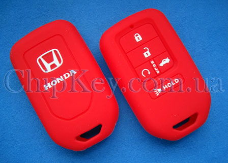 Чехол Honda Smart Key силиконовый 5 кнопок, красный