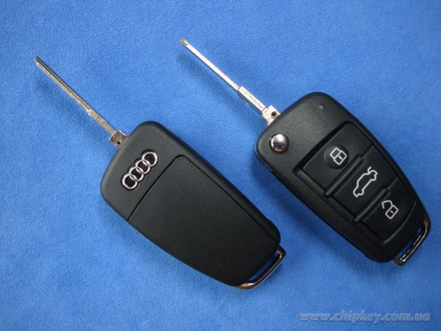 Ключ Audi выкидной (корпус) 3 кнопки, лезвие hu49