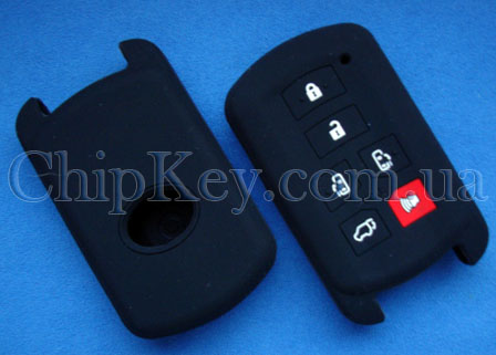 Чехол Toyota Smart Key силиконовый 6 кнопок, черный