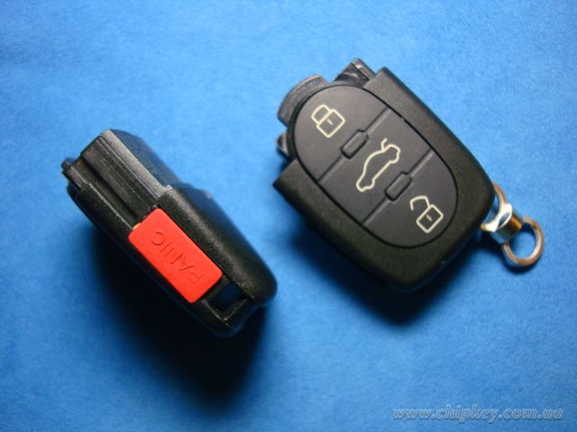VOLKSWAGEN выкидной ключ (корпус - верхняя часть) 3 - кнопки + 1 кнопка (Panic)