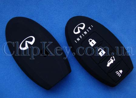 Силиконовый чехол Infiniti Smart Key 4 кнопки, черный