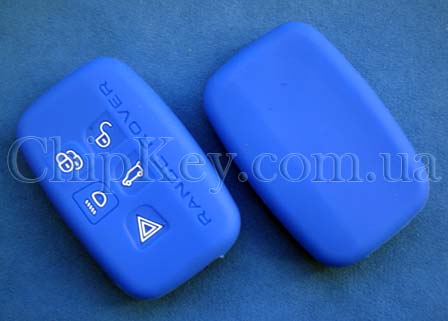 Чехол Range Rover силиконовый 5 кнопок, синий